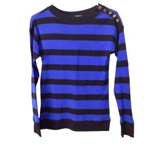 Lauren Ralph Lauren Royal Blue and Black Sweater with Button accent. Size Medium